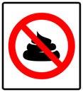 No poop sign illustration isolated on white background Royalty Free Stock Photo