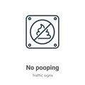 No pooping outline vector icon. Thin line black no pooping icon, flat vector simple element illustration from editable traffic