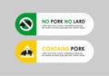 no pork no lard label and contains pork food label collection