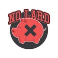 No pork no lard sticker icon isolated on white background