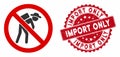 No Porter Icon with Textured Import Only Stamp
