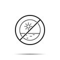 No porthole, circle, sun, sea icon. Simple thin line, outline vector of summer ban, prohibition, forbiddance icons for ui and ux, Royalty Free Stock Photo