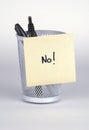 No! Post-It Note Royalty Free Stock Photo