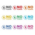 No Power icon or logo, color set Royalty Free Stock Photo