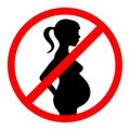 No pregnant woman sign Royalty Free Stock Photo