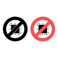 No print guides, text icon. Simple glyph, flat of text editor ban, prohibition, embargo, interdict, forbiddance icons for