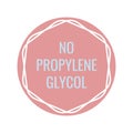 No propylene glycol, product quality label element