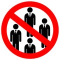No public gatherings vector sign