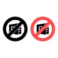 No publisher, text icon. Simple glyph, flat  of text editor ban, prohibition, embargo, interdict, forbiddance icons for ui Royalty Free Stock Photo