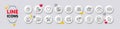 No puzzle, Search and Diesel line icons. For web app, printing. White buttons 3d icons. Vector