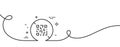 No QR code line icon. Scan barcode sign. Continuous line with curl. Vector Royalty Free Stock Photo