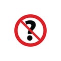 No question icon. The red circle prohibiting sing