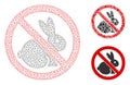 No Rabbits Vector Mesh Wire Frame Model and Triangle Mosaic Icon Royalty Free Stock Photo