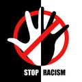 No racial discrimination campaign design. Social movement motivate against stop racism