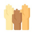 No racism, raise hands vector design, ready to use icon Royalty Free Stock Photo