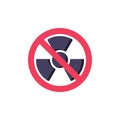 No radioactive substances flat icon