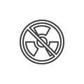 No radioactive substances line icon