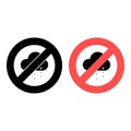 No rain or snow cloud icon. Simple glyph, flat vector of weather ban, prohibition, embargo, interdict, forbiddance icons for ui Royalty Free Stock Photo