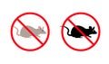No rats allowed, rat control, deratization and disinfestation service signs Royalty Free Stock Photo