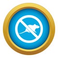 No rats sign icon blue vector isolated