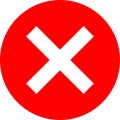 No Red sign, cross mark icon, cross mark, NO button, Not approved icon, checklist sign