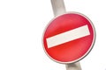 NO red and white traffic signpost