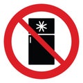 No Refrigerator icon Do not freeze prohibited sign