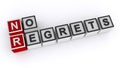 No regrets word block on white