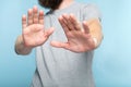 No rejection refusal man hands palms push away Royalty Free Stock Photo