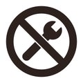 No repair symbol. Prohibition sign