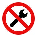 No repair symbol. Prohibition sign