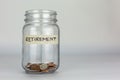 No Retirement Money Glass Jar Royalty Free Stock Photo