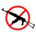 No rifle sign. No weapons sign. No guns icon. Red prohibition sign