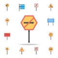 No right colored icon. Detailed set of color road sign icons. Premium graphic design. One of the collection icons for websites,