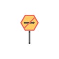 No right colored icon. Element of road signs and junctions icon for mobile concept and web apps. Colored No right can be used for