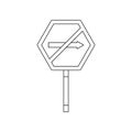 No right colored icon. Element of road signs and junctions for mobile concept and web apps icon. Outline, thin line icon for