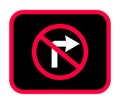 No Right Turn Sign, No Right Turn Sign design Royalty Free Stock Photo