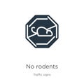 No rodents icon vector. Trendy flat no rodents icon from traffic signs collection isolated on white background. Vector