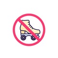 no roller skates sign, vector icon Royalty Free Stock Photo