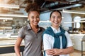 No room for mistakes. Female co-workers posing in office Royalty Free Stock Photo