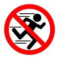 No running sign, symbol