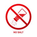 No salt sign isolated on white background