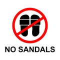 no sandals icon logo caution