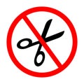 No scissors prohibition sign icon vector illustration