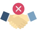 no shake hand Flat Style vector icon which can easily modify or edit Royalty Free Stock Photo
