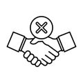 no shake hand Flat Style vector icon which can easily modify or edit Royalty Free Stock Photo