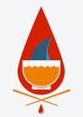 No shark soup.Vector illustration Royalty Free Stock Photo