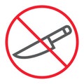 No sharp line icon, prohibition and forbidden