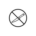 No sharp object line icon, prohibition sign,