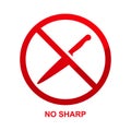 No sharp sign isolated on white background